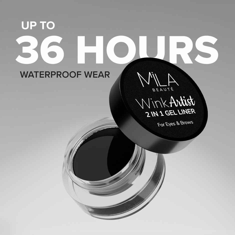 Mila Beaute Wink Artist 2 In 1 Gel Liner For Eyes & Brows Waterproof Upto 36Hours - Brown