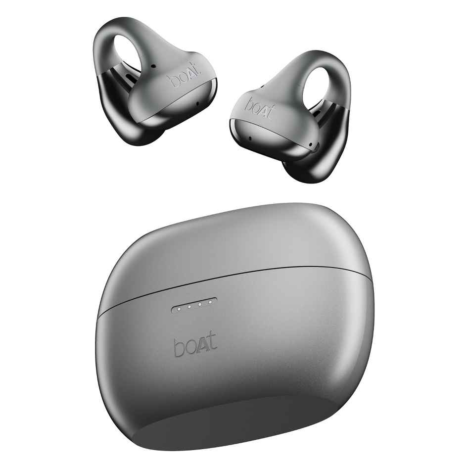 boAt Airdopes Loop TWS Earbuds w/ Air Conduction Technology, Clip-On Fit, 50H Playtime (Cool Grey)