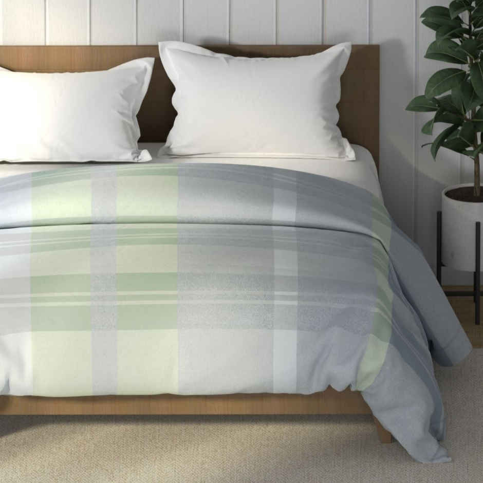 Nautica Super Soft Cotton Fabric Comforter for All Weather | Double Size | Geometric | Grey, Green