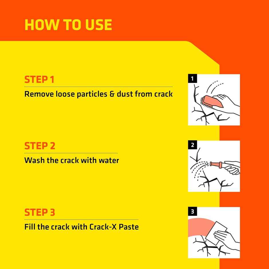 Dr. Fixit Acrylic Crack X Paste 1kg-Ready-To-Use Crack Filler for Walls, Roofs & Surfaces