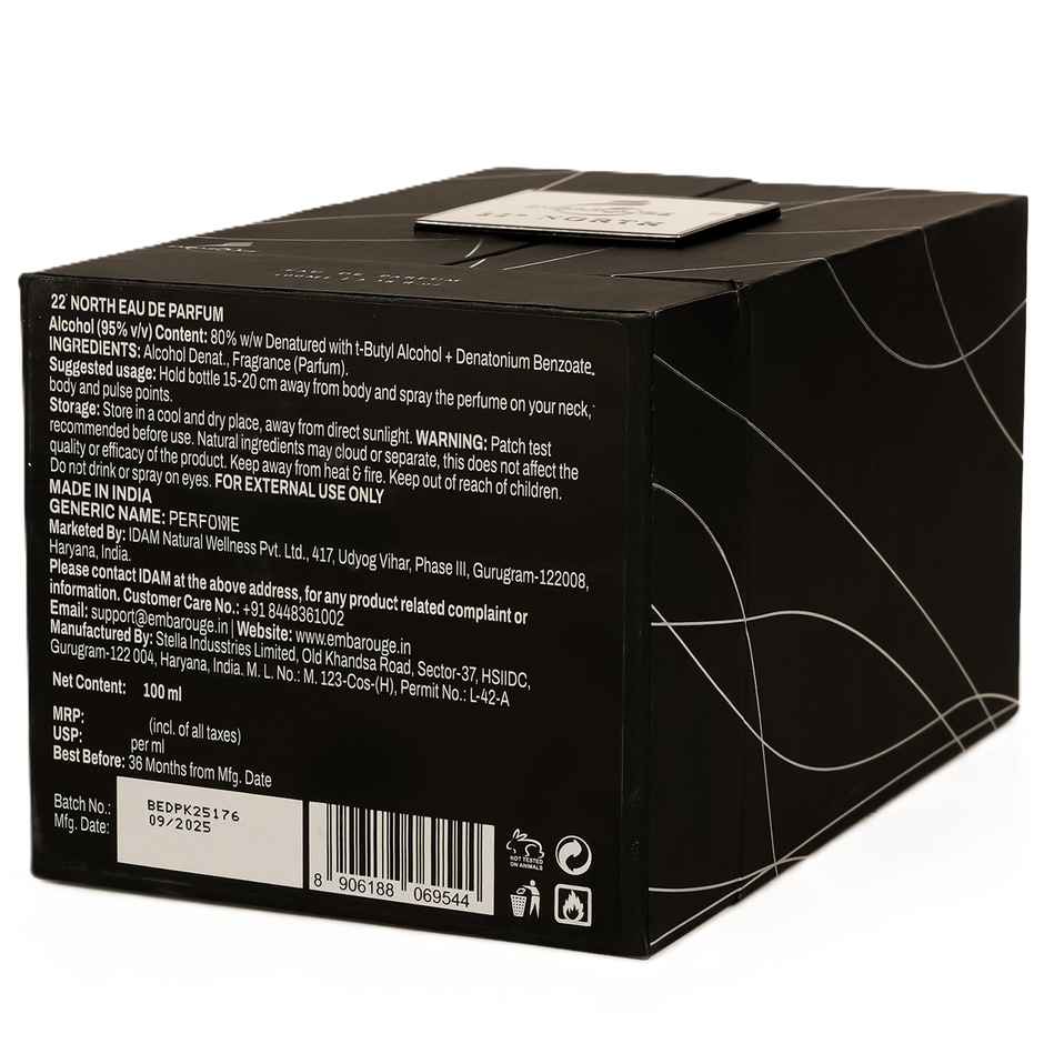 EMBAROUGE 22 North Long Lasting EDP Perfume for Men