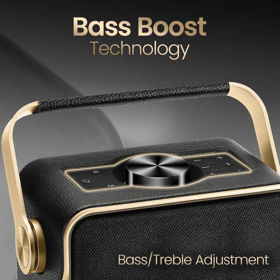 Portronics Harmony II 60W HD Sound Portable Bluetooth 5.3V Speaker, Bass Boost Technology (Gold)