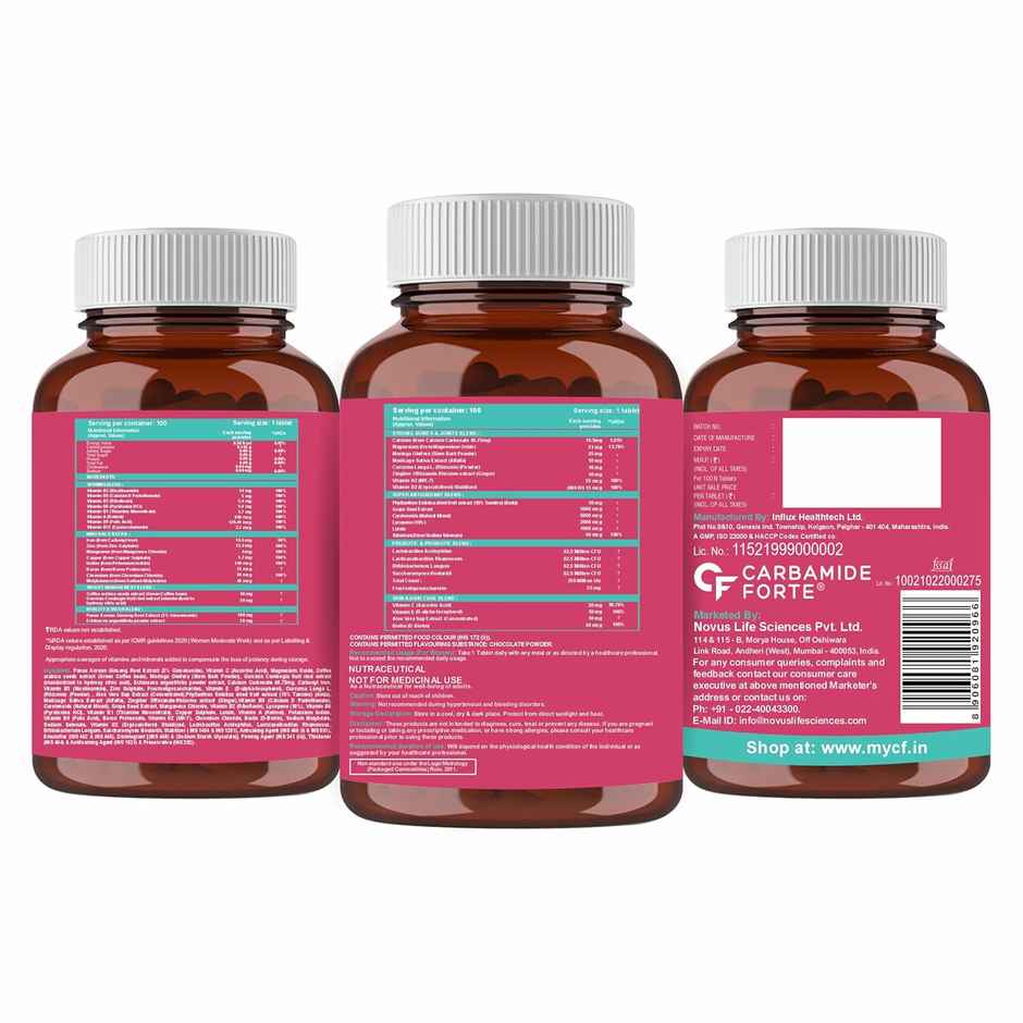 Carbamide Forte Multivitamin Tablets for Women with 43 Ingredients -60 Veg Tablets