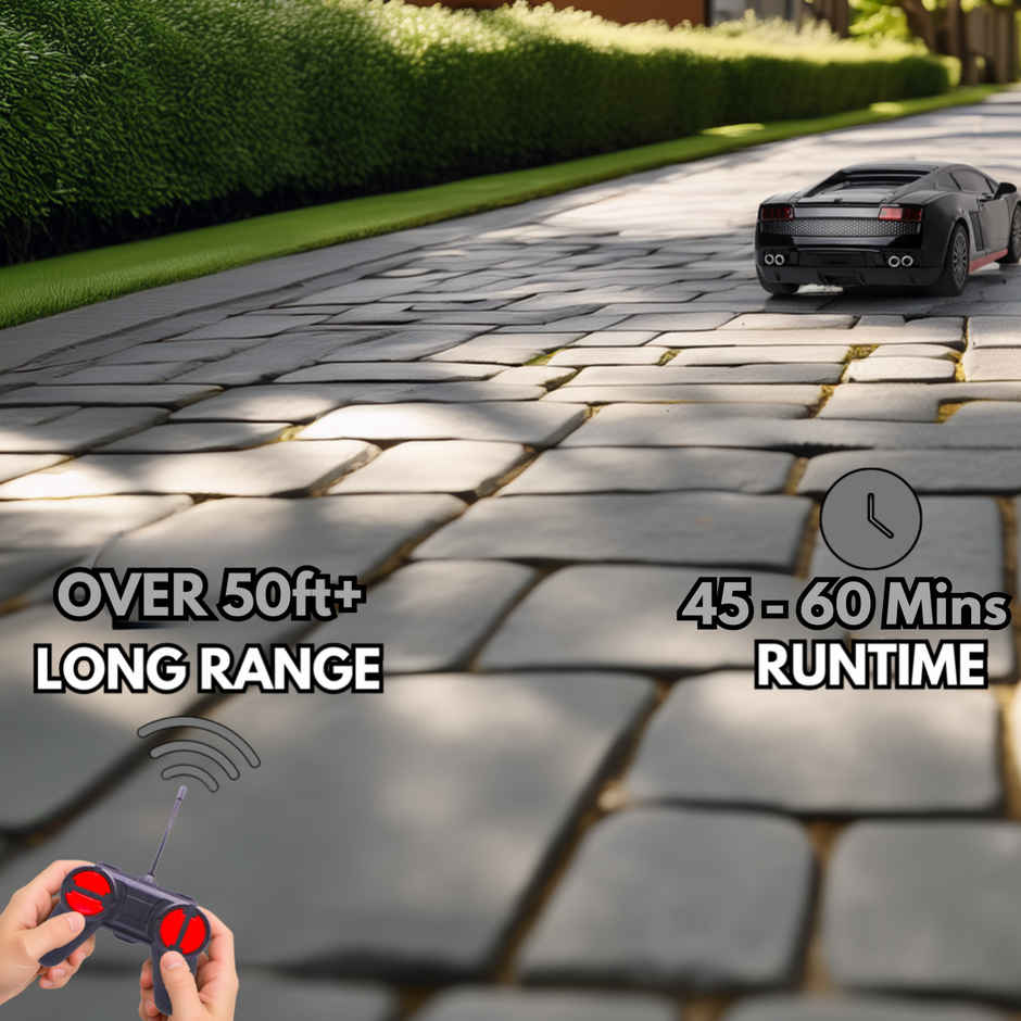 Race N Roll 1:24 Rechargeable Hi Speed Mini Remote Control Car - Lam Black