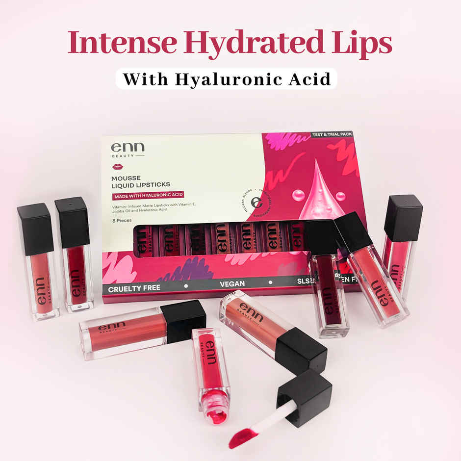 Enn Beauty Mousse Matte Liquid Lipstick Kit Set Of 8 - Test & Trail Pack