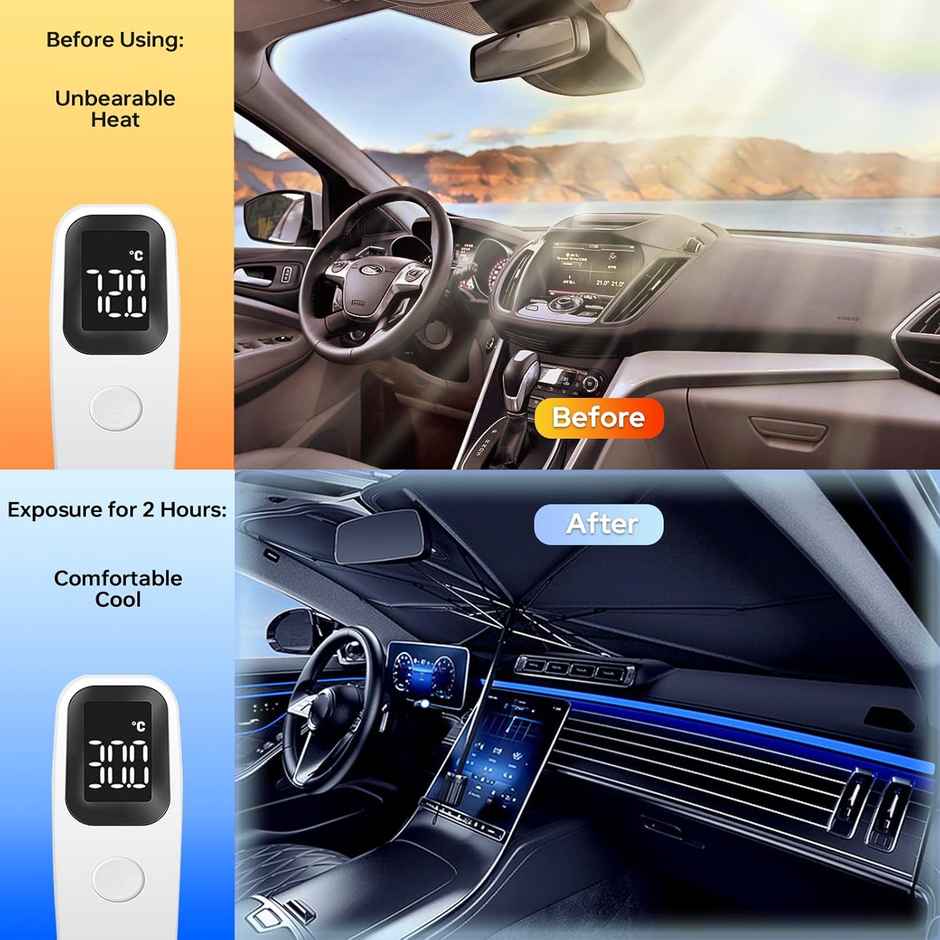 Park+ Foldable Windshield Sunshade Umbrella for Car