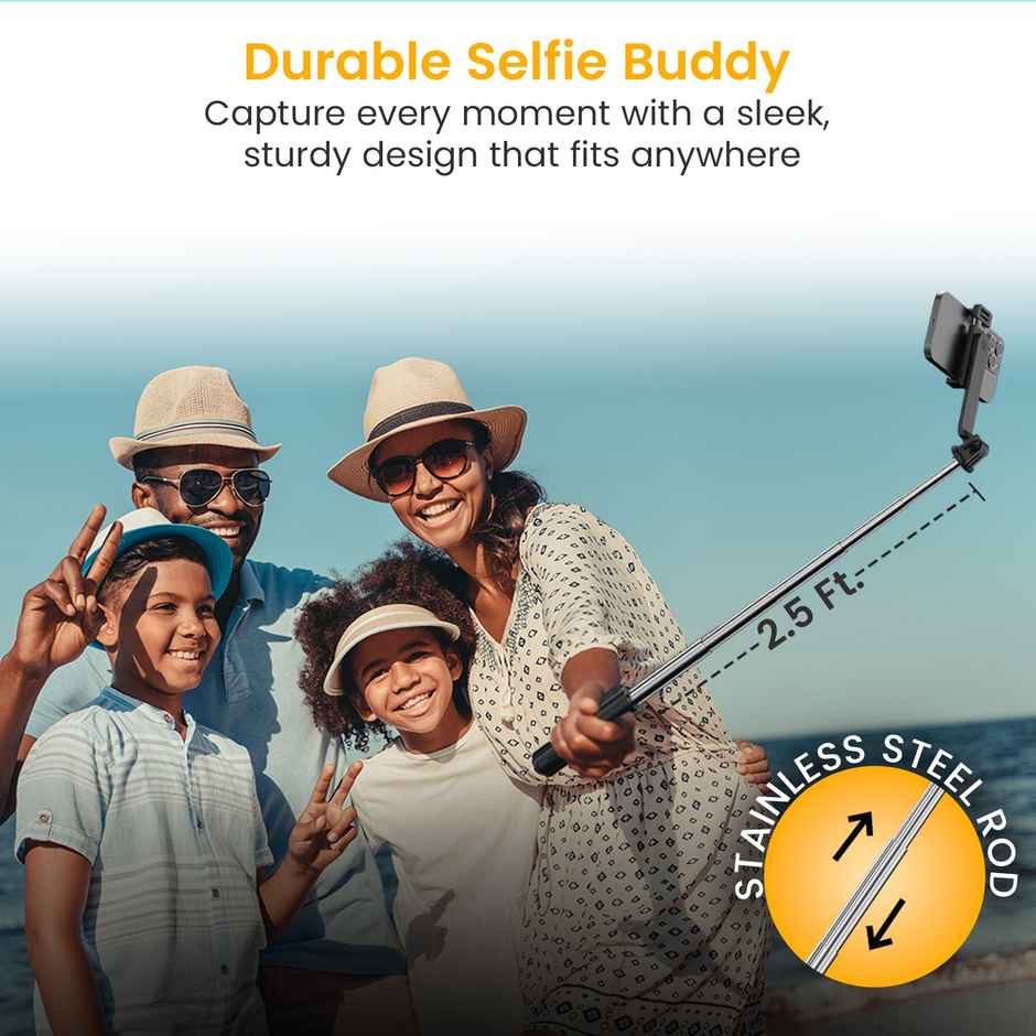 Portronics Lumistick Mini Adjustable Smart Selfiestick & Tripod