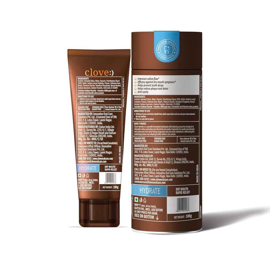 Clove Oral Care Hydrate Toothpaste | Dry Mouth Solution|Strengthens Mouth's Natural Defense Systems Combo