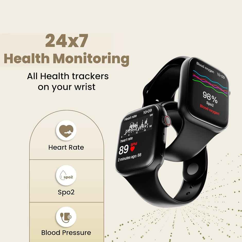 Hammer Ace 3.0 Aod Smart Watch 1.85 Inch Ips Display 5 Days Battery Life Bluetooth Calling (Black)
