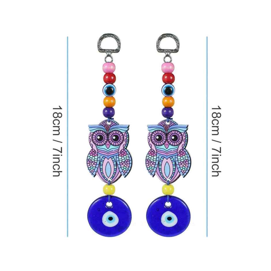 Tied Ribbons 2 Pcs Turkish Blue Evil Eye Owl
