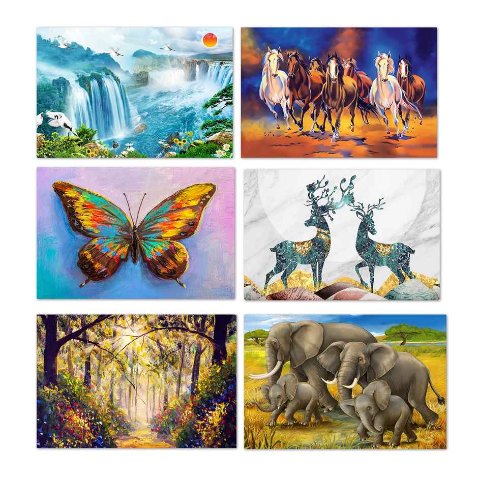 Paper Plane Design Vaastu Wall Poster | Set Of 6 | Size 12 x 18 Inch | D21