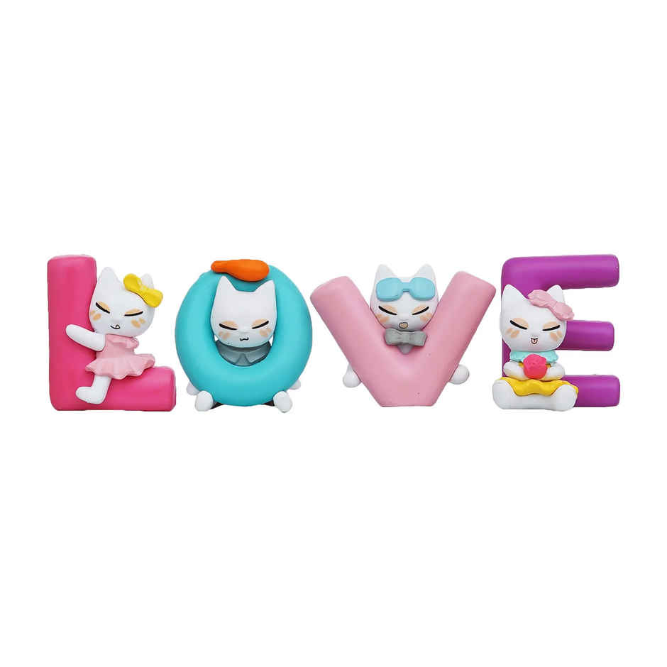 eCraftIndia Multicolor Polyresin Love Animated Characters Decorative Showpiece for Valentine's Day