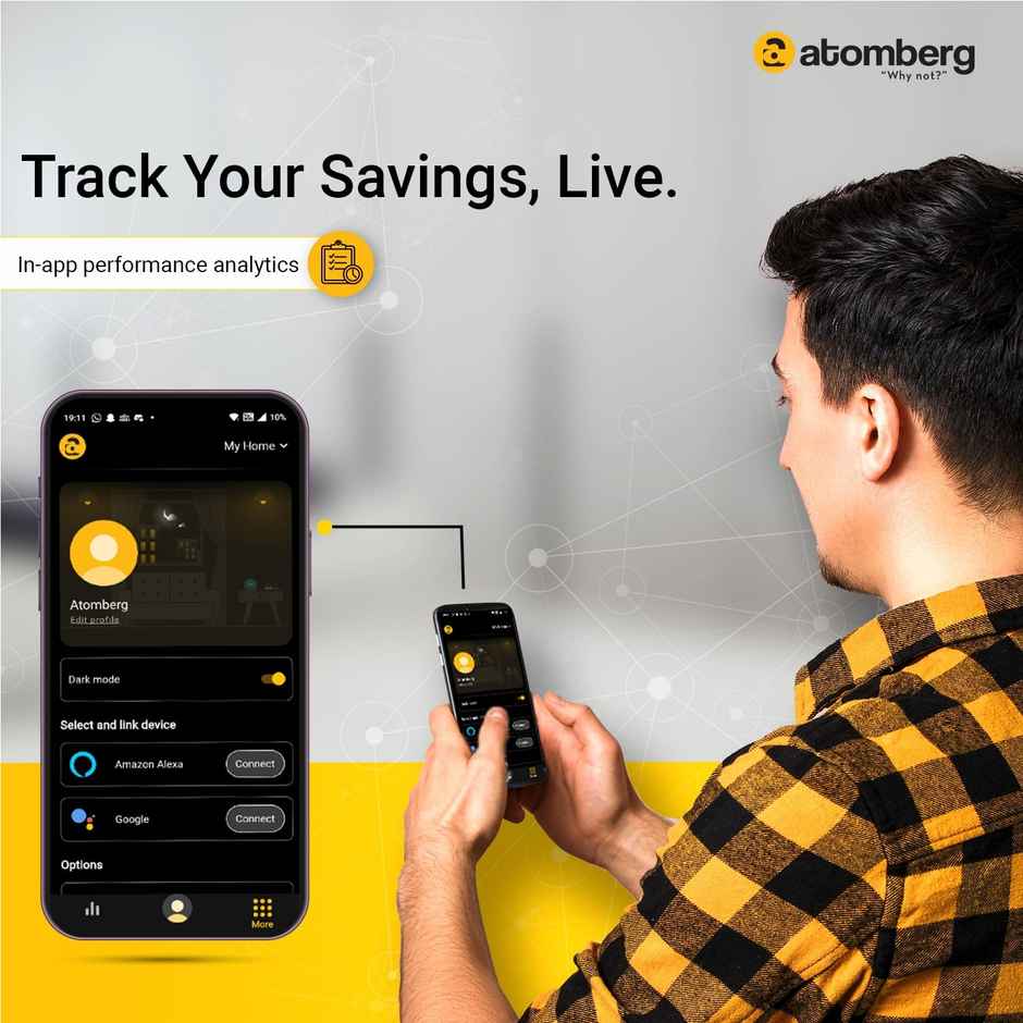 Atomberg Renesa Smart BLDC Ceiling Fan, 1200mm, with IoT & Remote, LED Indicators, Pebble Grey