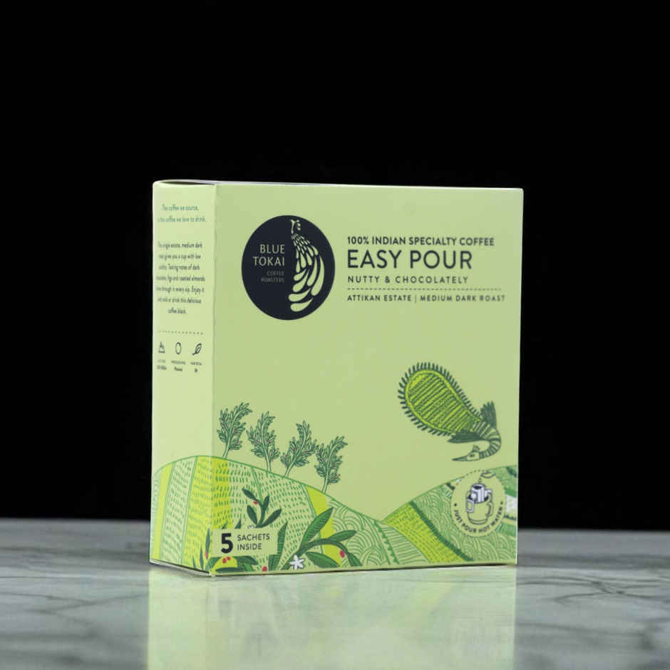 Blue Tokai Easy Pour Attikan Chocolate Medium Roast Hot Brew Coffee Combo