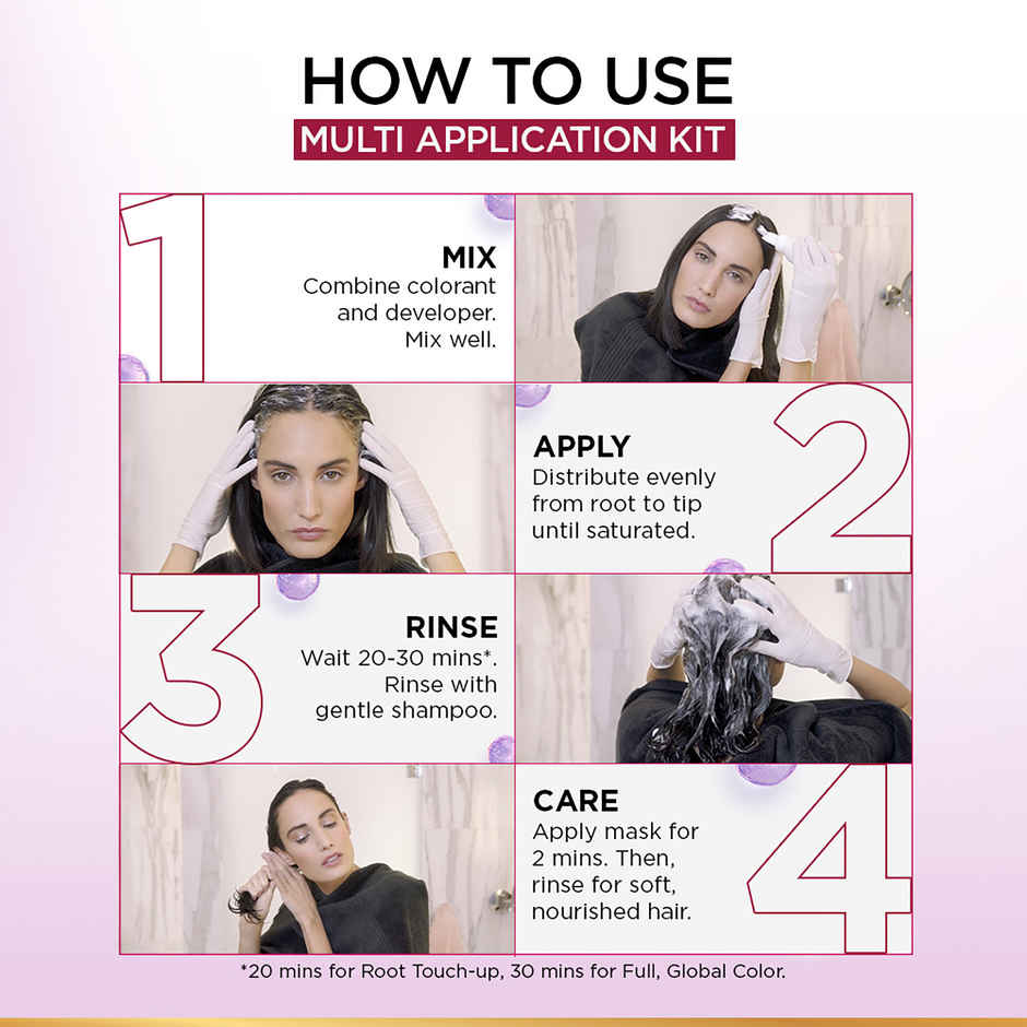 L'Oreal Paris New Excellence Creme Hair Color Mini Shade 3.16 Burgundy | 20g + 20ml + 5ml + 5g