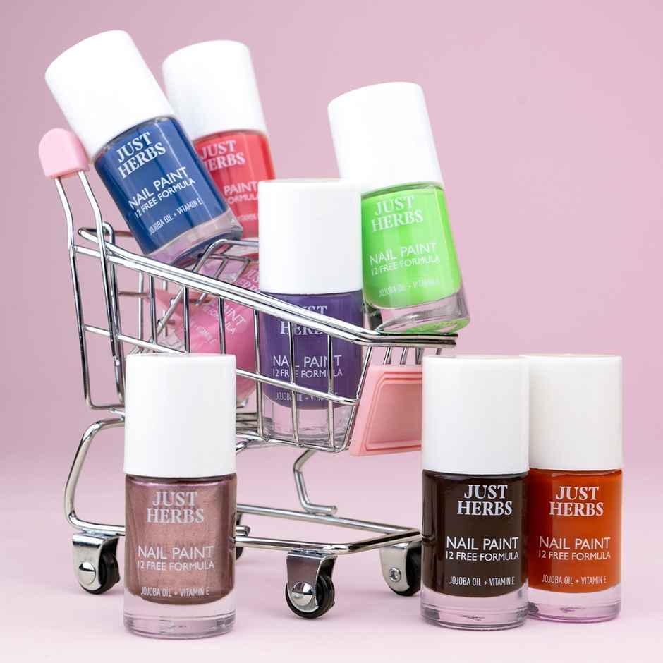 Just Herbs 12 Free Nail Paint | Rich Ruby-22 | Fun & Creative