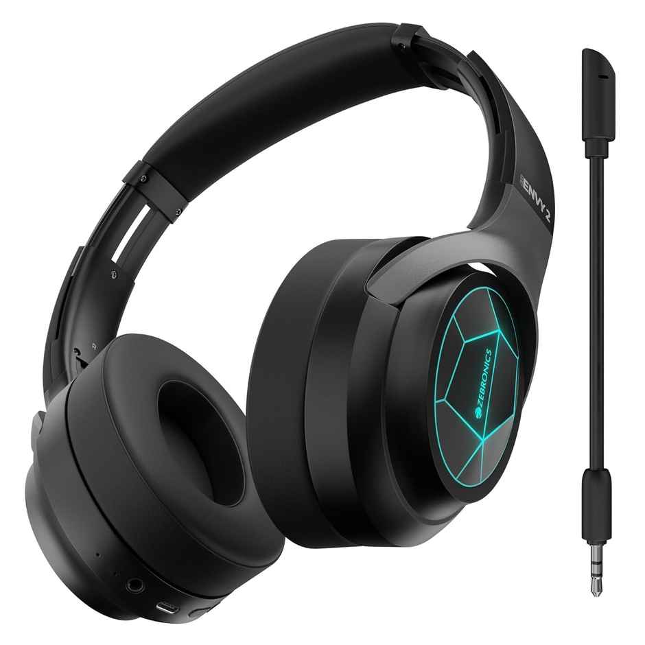 Zebronics Envy 2 | BT Headphone (BT v5.3) | ENC | 65* Hours Playback-Gaming Mode | Black
