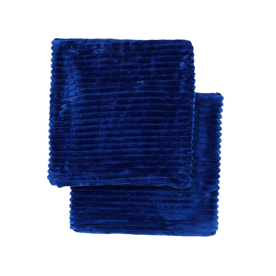 Status Ribbed Cushion Cover Set Of 2 40 Cm x 40 Cm - Blue