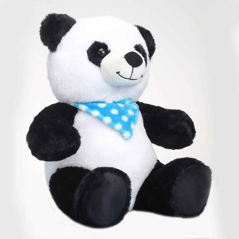 Sterling Panda Soft Toy With Scarf | Black and White- Height 35 cm