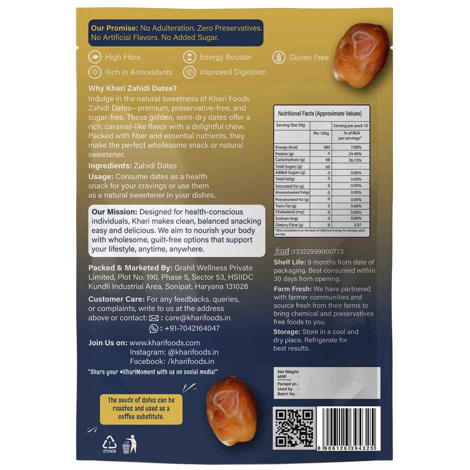 Khari Foods Zahidi Dates / Khajur Combo 
