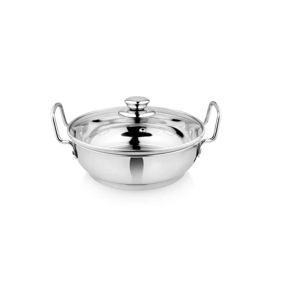 BAY6 Induction Bottom Kadai with Glass Lid - 24 cm