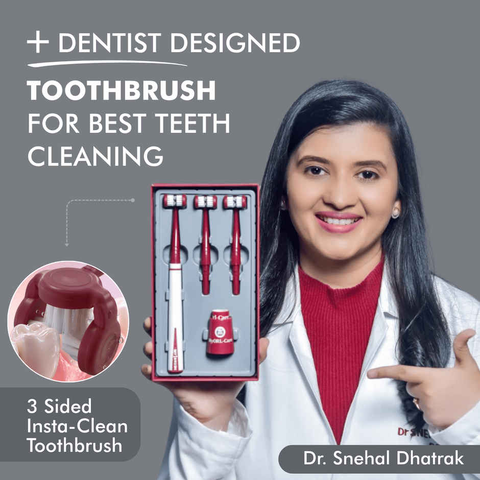 My Orl-Care My1Brush 3-Sided Soft Bristle Toothbrush for Adults | 100% Teeth Cleaning