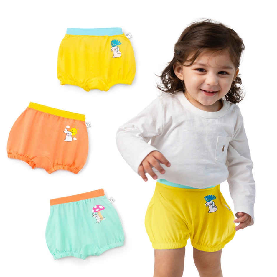 Superbottoms Supersoft Baby Bloomer | 2-3y | Stretchy & Breathable - Pack of 3 | Assorted