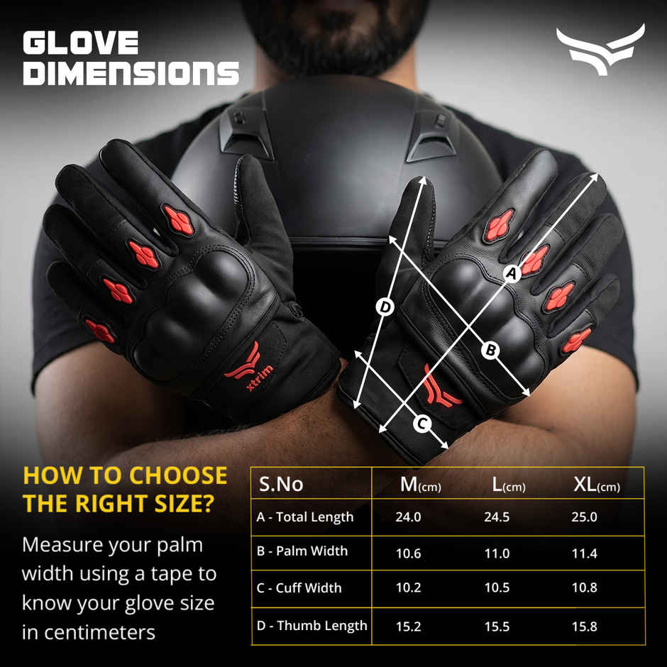 Xtrim Bike Riding Gloves | Black and Red | Medium)