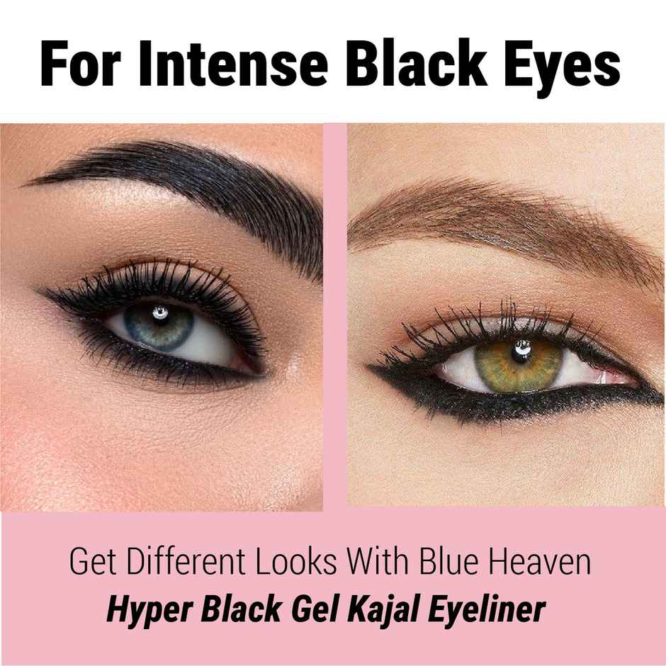 Blue Heaven Hyper Black Gel Kajal Eyeliner | 24hr Long Stay | Smudgeproof & Waterproof