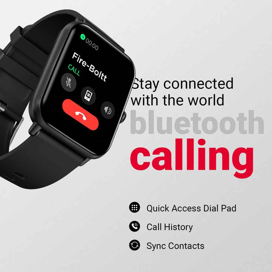 Fire-Boltt Ninja Call Pro Plus Smart Watch 1.83" HD Display, Bluetooth Calling, AI Voice Assistant, 100 Sports Modes, IP67 Waterproof, SpO2 Monitor - Black