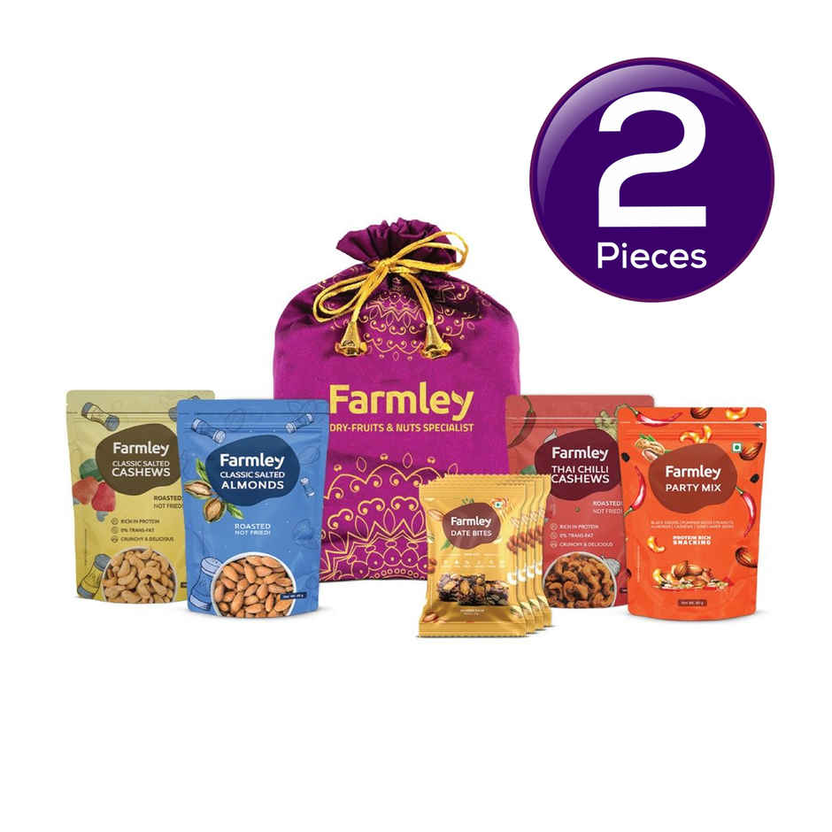 Farmley Mix Dry Fruit Gift Pack Potli Combo - Buy at ₹786 Online ...