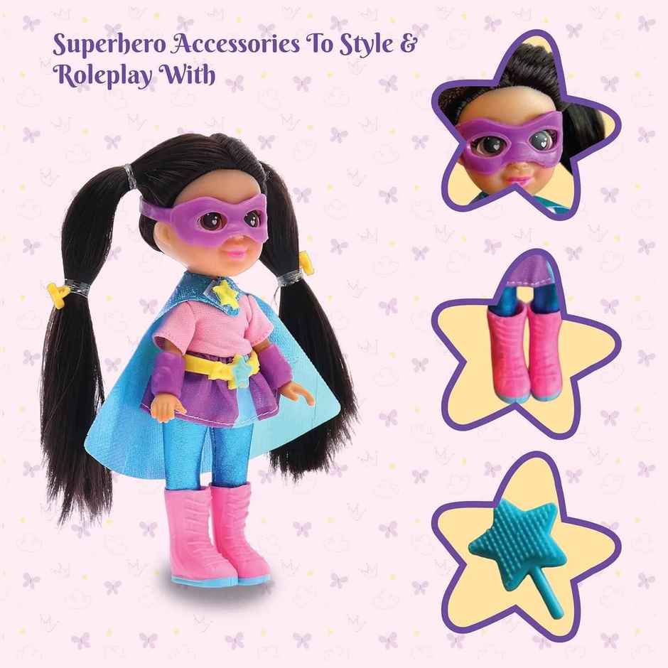 Li'l Diva Superhero Starlight 6 Inch Preschool Doll with Accessories (Ages 3+)