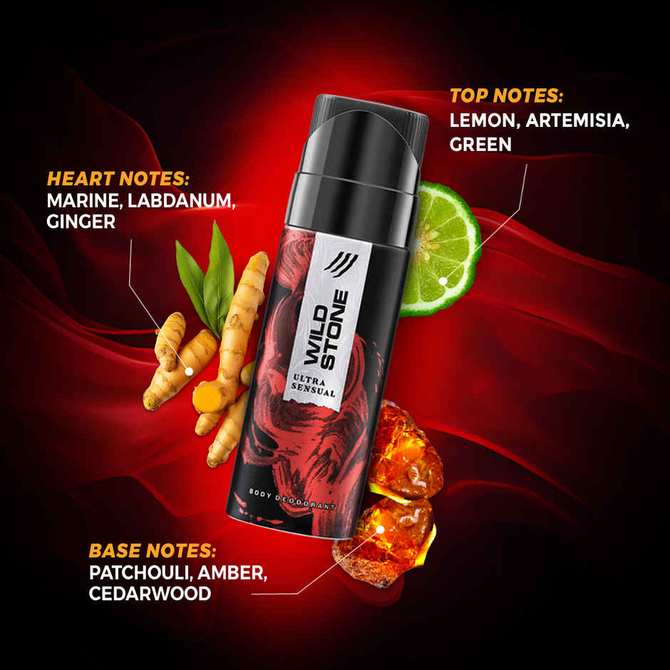 Wild Stone Men's Ultra Sensual Long Lasting Body Deodorant