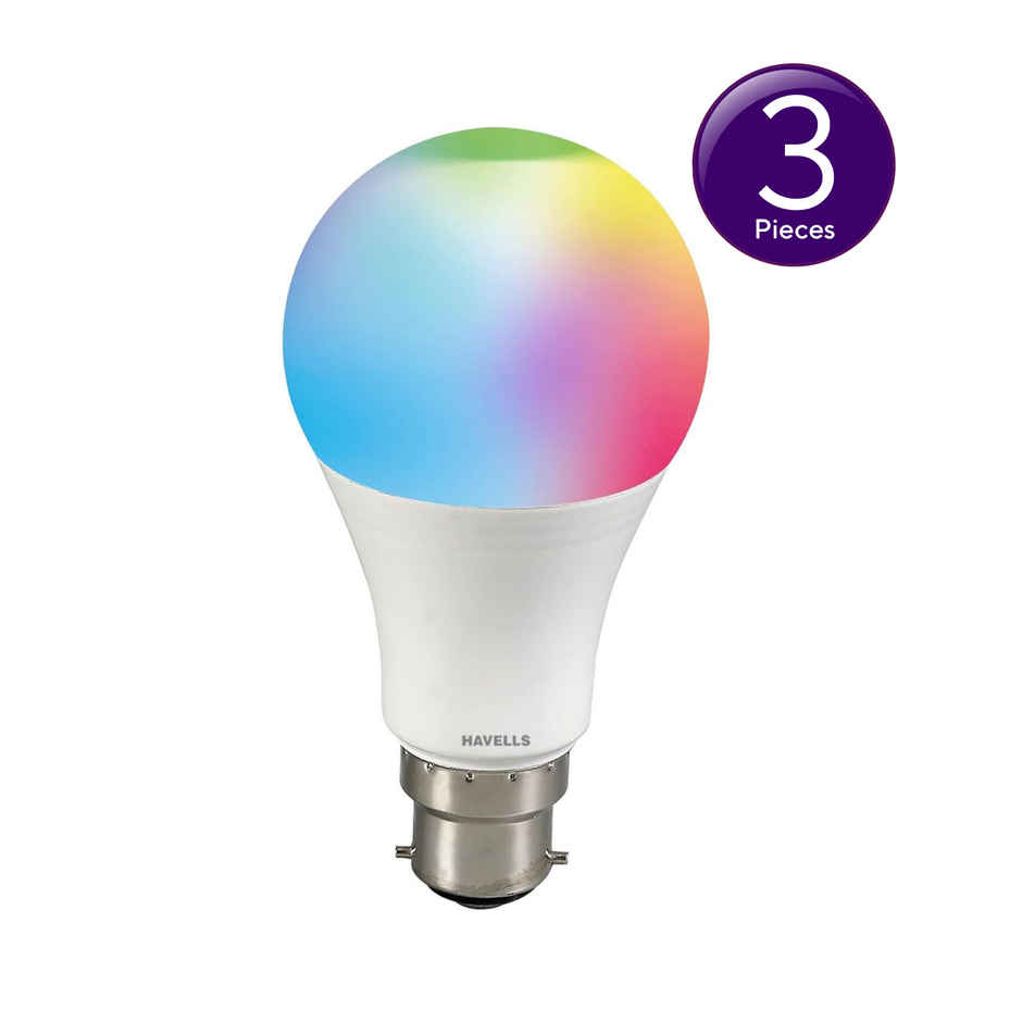 Havells 9W WiFi Smart Bulb Compatible With Alexa & Google Assistant Rgb Colours | B22 Base Holder Combo