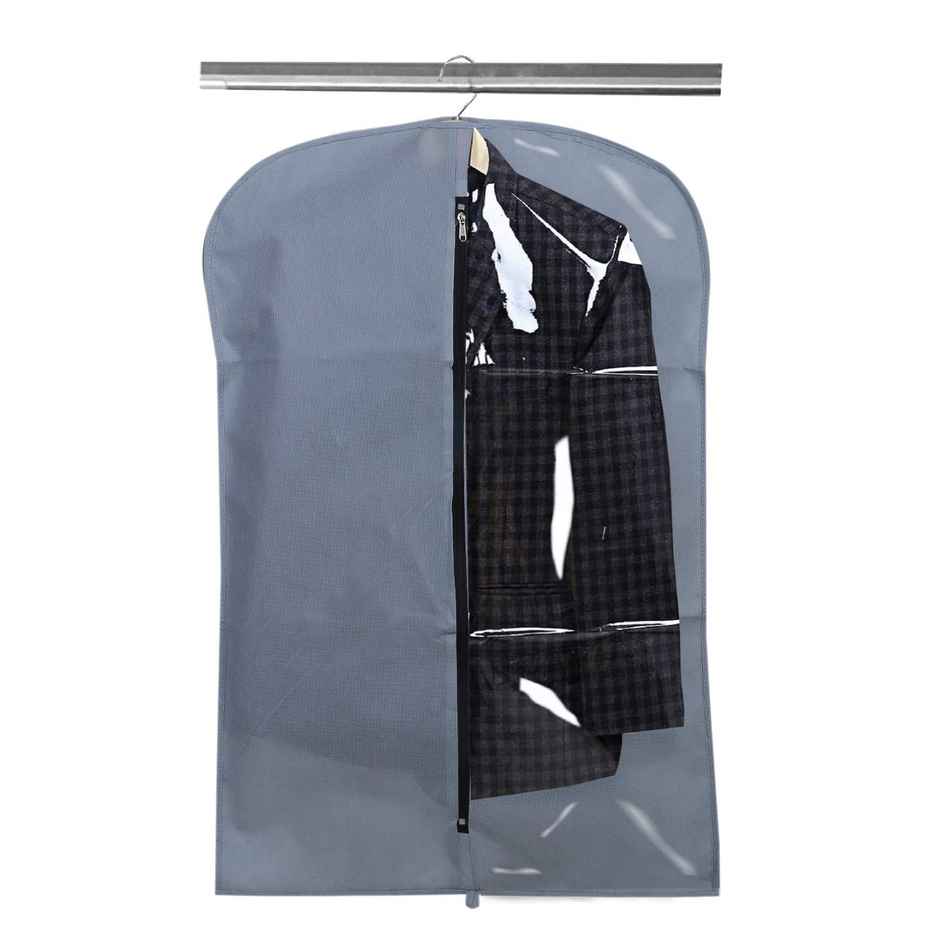 Kuber Industries 6 Pieces Half Transparent Non Woven Men's Coat Blazer Suit Cover (Grey)