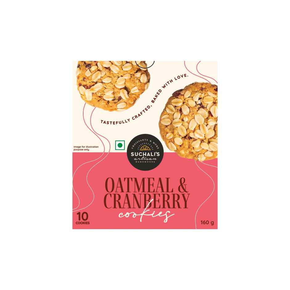 Suchali's Artisan Bakehouse Oatmeal & Cranberry Cookies - Pack Of 10
