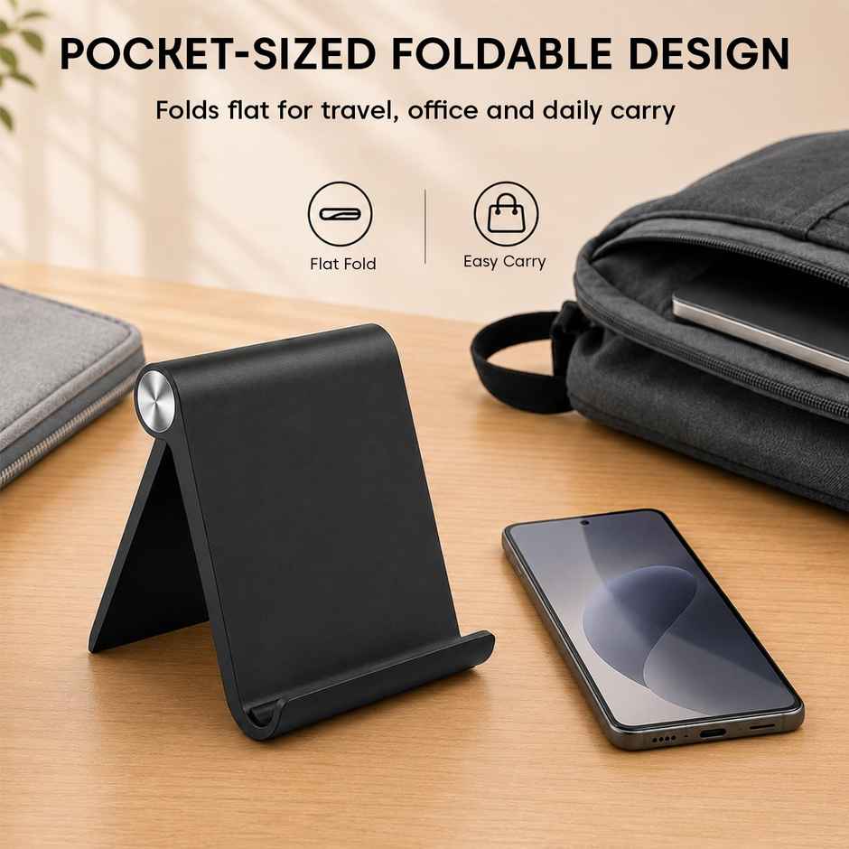 Sounce Multi-Angle Foldable Tablet & Phone Stand | Adjustable Desktop Holder | Black