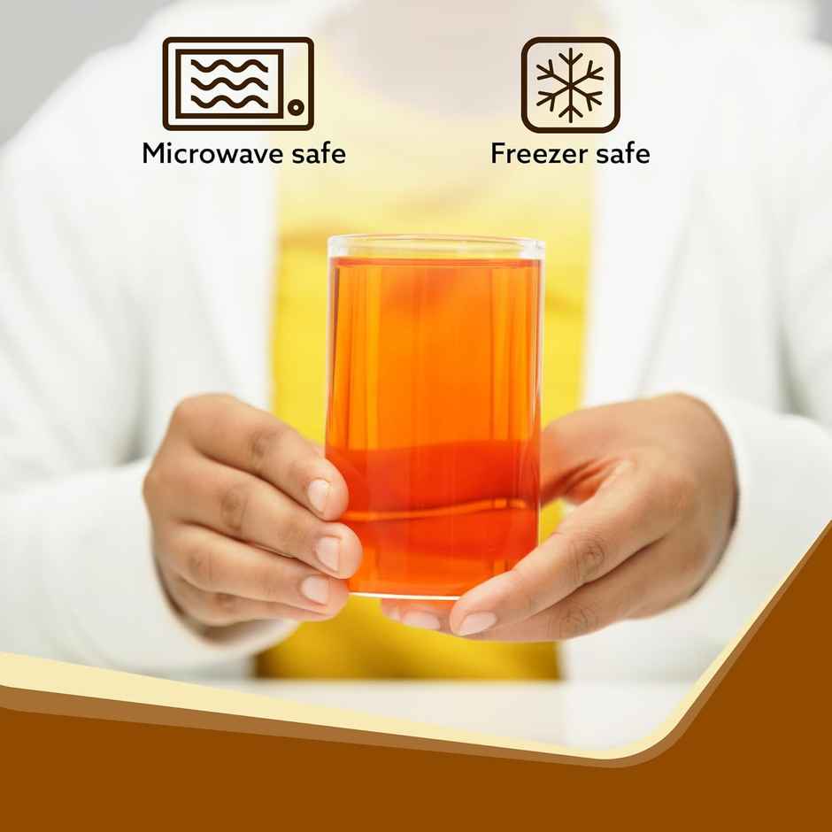 Agaro Elite Borosilicate Glass Tumbler | Serves Water - Cold Drinks - Juice - Milk - Pack of 6 | 300 ml