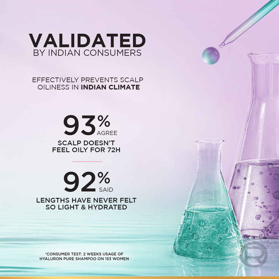 L'Oreal Paris Hyaluron Pure 72H Rehydrating Conditioner For Smooth Tangle - Free Hair