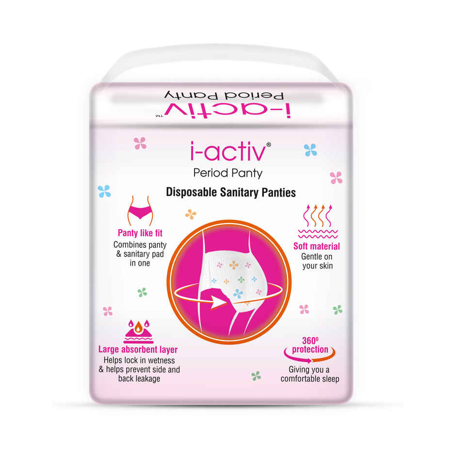 i-activ Period Panty, Disposable| XL- 2XL | For Heavy Flow Periods | PCOS
