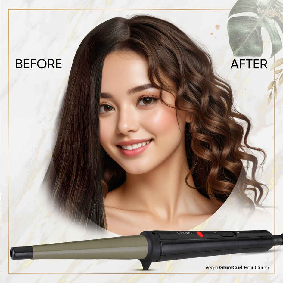Vega Glamcurl Hair Curler For Women With 13mm-25mm Barrel Ceramic Coated