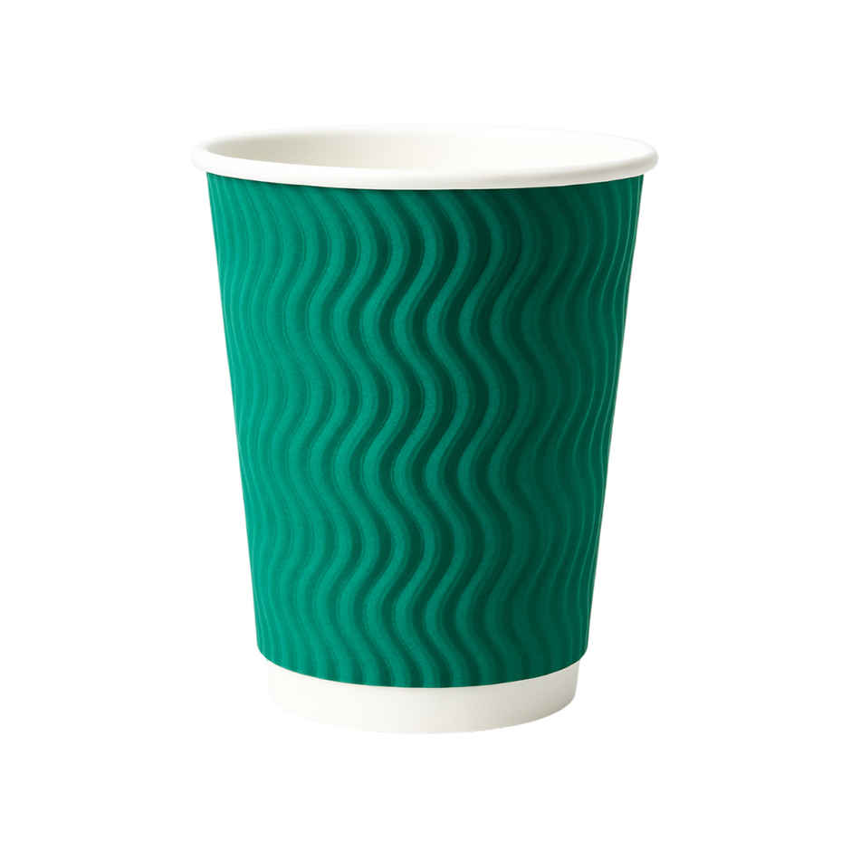 Paper Cup | Sea Green | Rippled | 360 ml | Careswipe