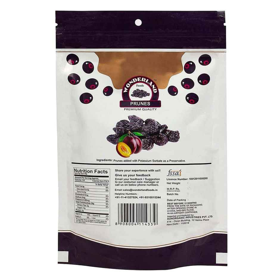Wonderland Foods Dried Prunes