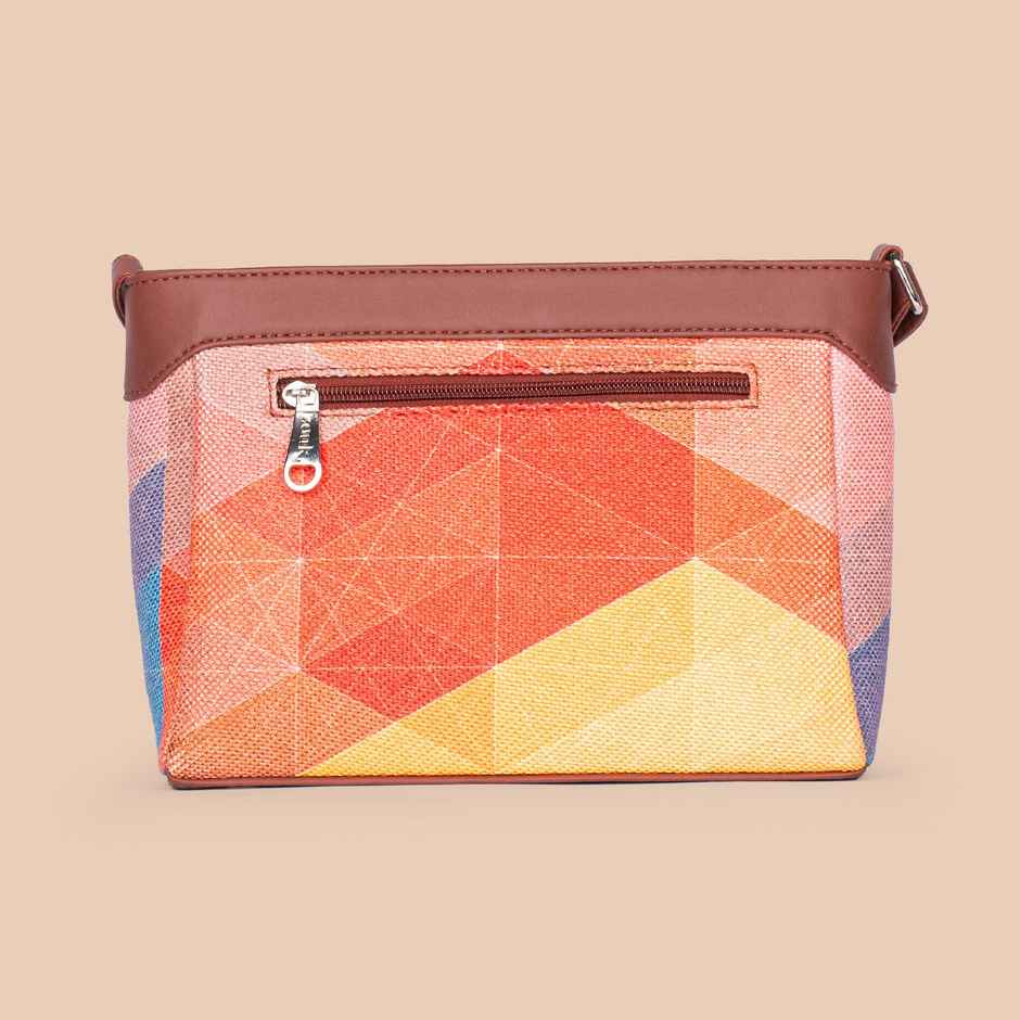 Zouk Women's Geometric Faux Leather 3.6 L Sling Bag | Assorted - One Size