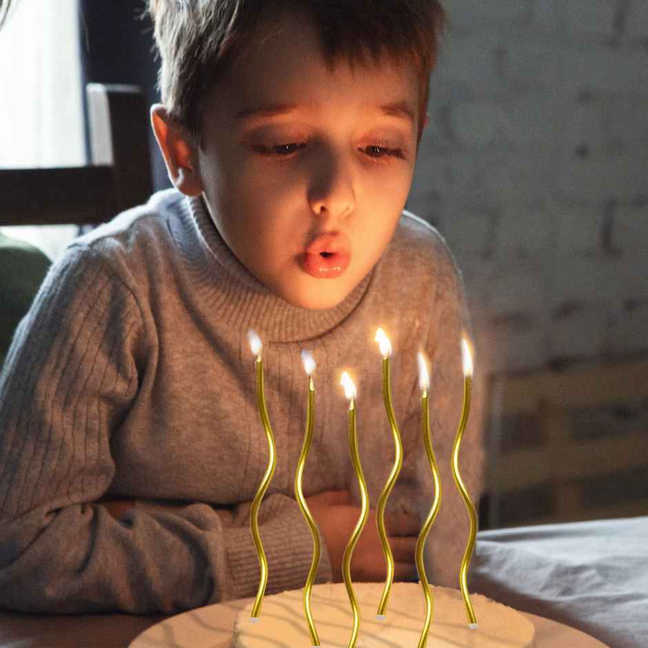 Party Propz Spiral Metallic Golden Cake Candles By Party Propz