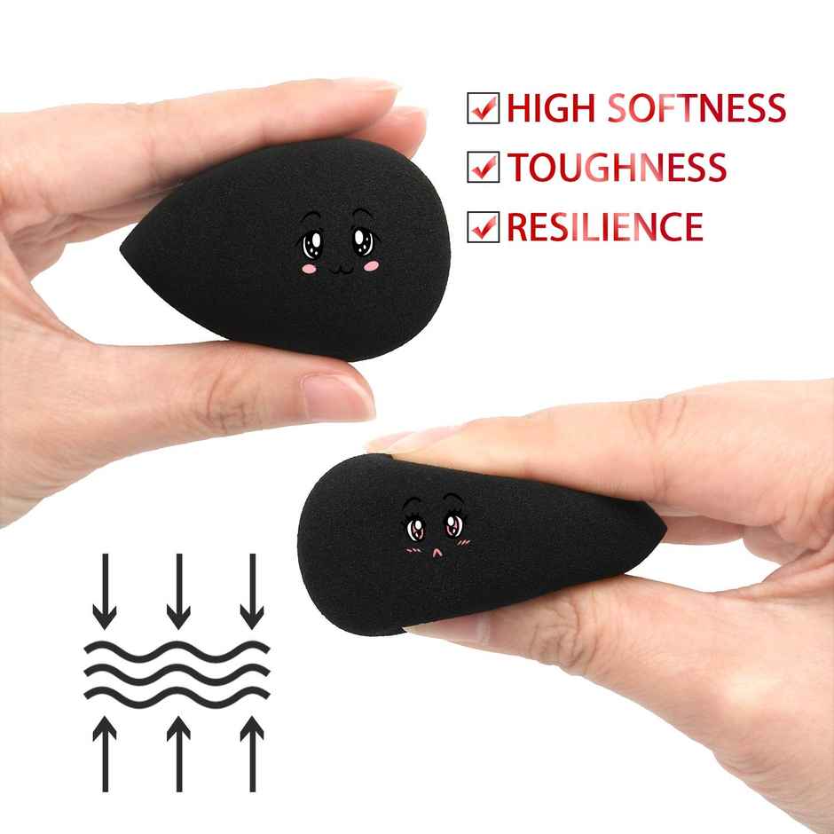 Beautiliss Black Soft Microfiber Beauty Blend Makeup Perfecting Sponge Applicator Puffs