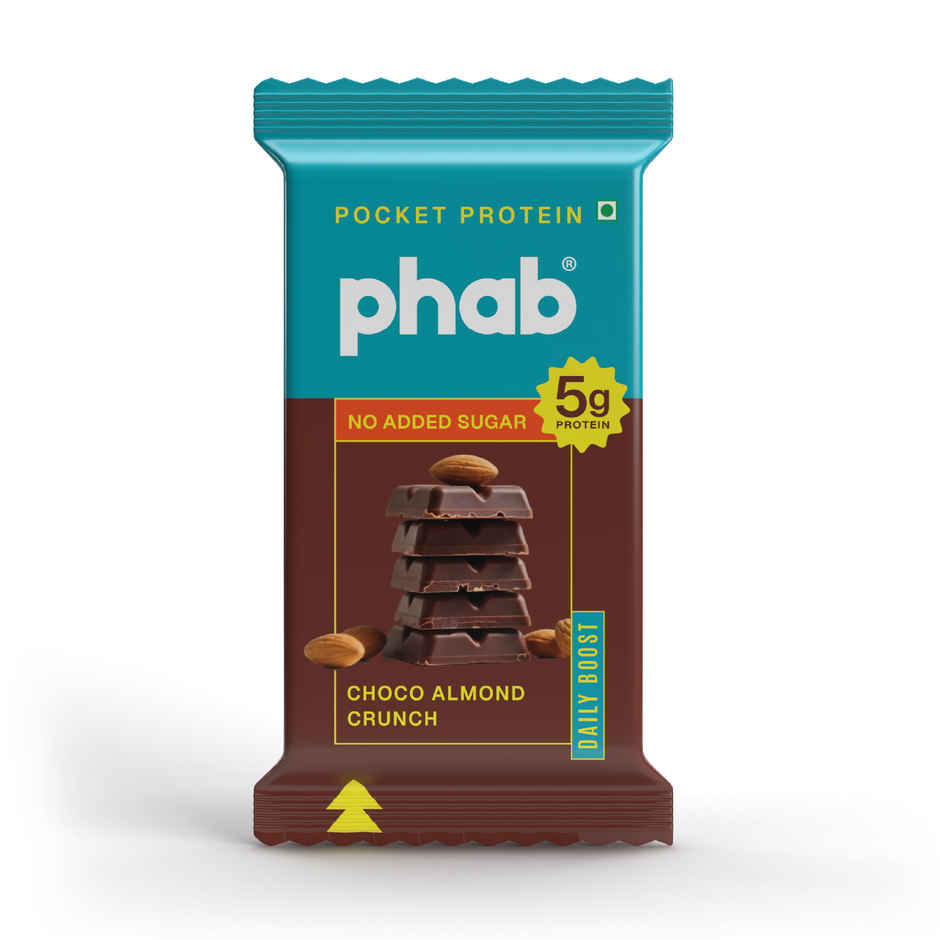 Phab Choco Almond Crunch Pocket Protein Bar - 5g Mini Protein Bar Combo 