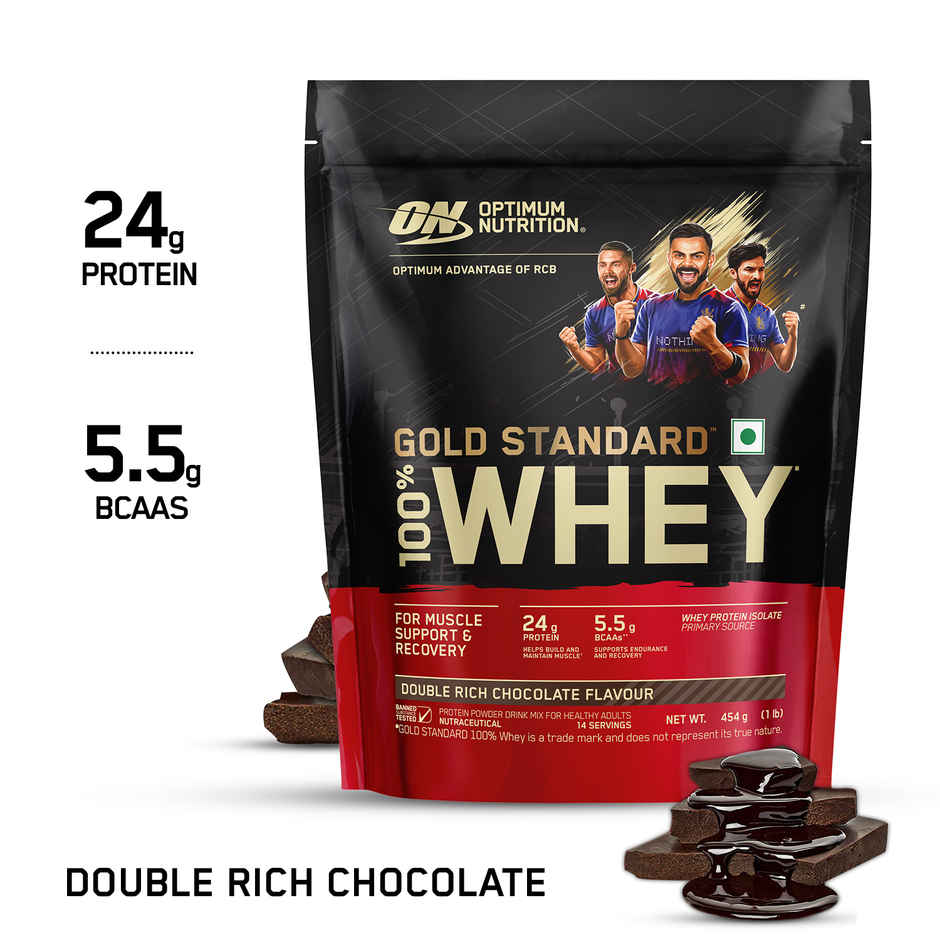 Optimum Nutrition (ON) Whey Gold Standard Powder Double Rich Chocolate1 lb Combo