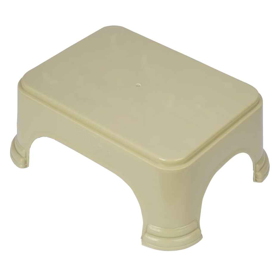 Kuber Industries Plastic Disney Team Square Bathroom Stool|P6|Beige