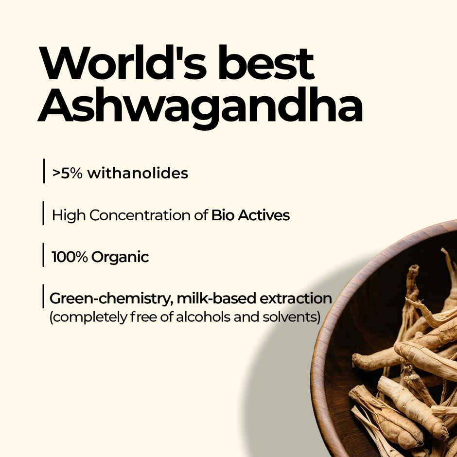 Zandu Ashwagandha 66 KSM Clinically Proven Pure Root Extract for Maximum Potency